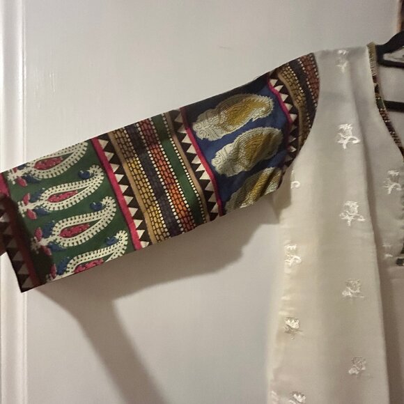 White cotton dobby kurta - Picture 6 of 6